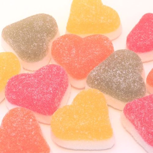 Afbeelding van Vruchten harten doublé 4 kleuren