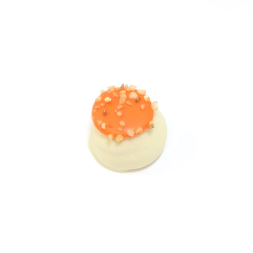 Afbeelding van Paddenstoel bonbon wit/oranje